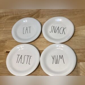 Rae Dunn Snack Plates set of 4